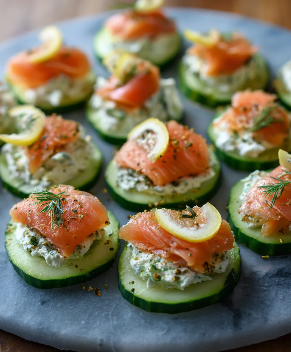 Cucumber Smoked Salmon Bites- Easy Appetizer