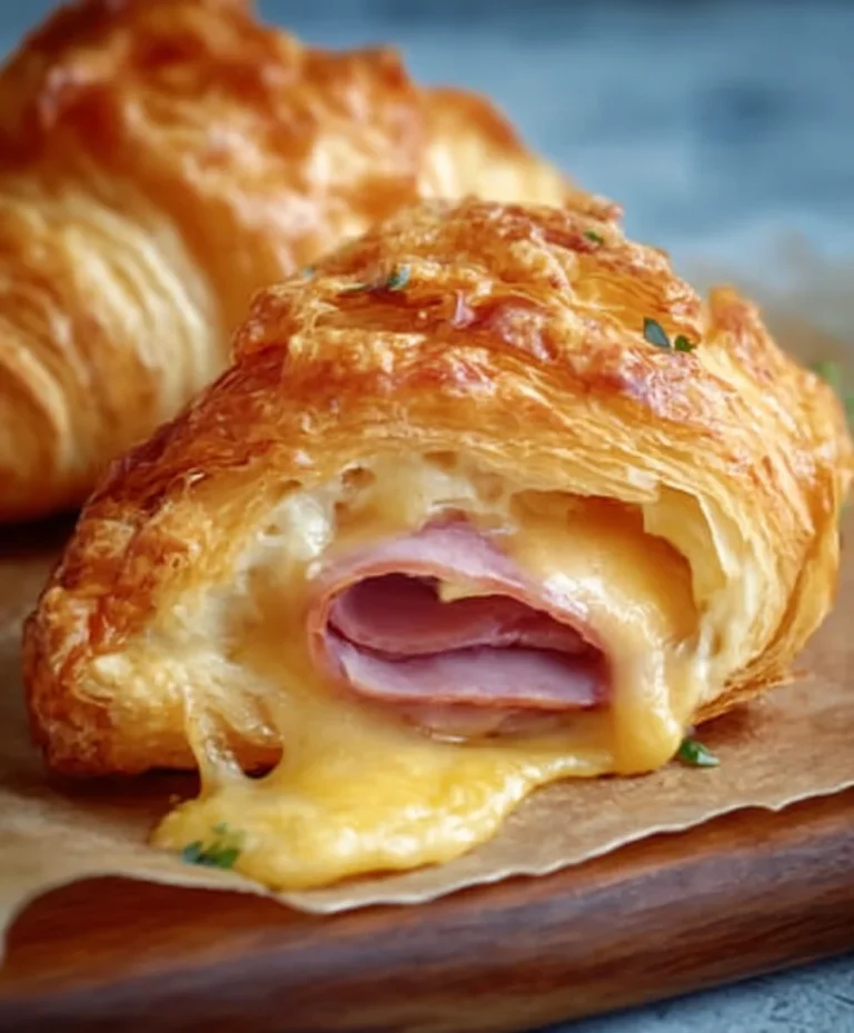 Baked Beef Beef Ham Cheese Croissants-Easy Recipe