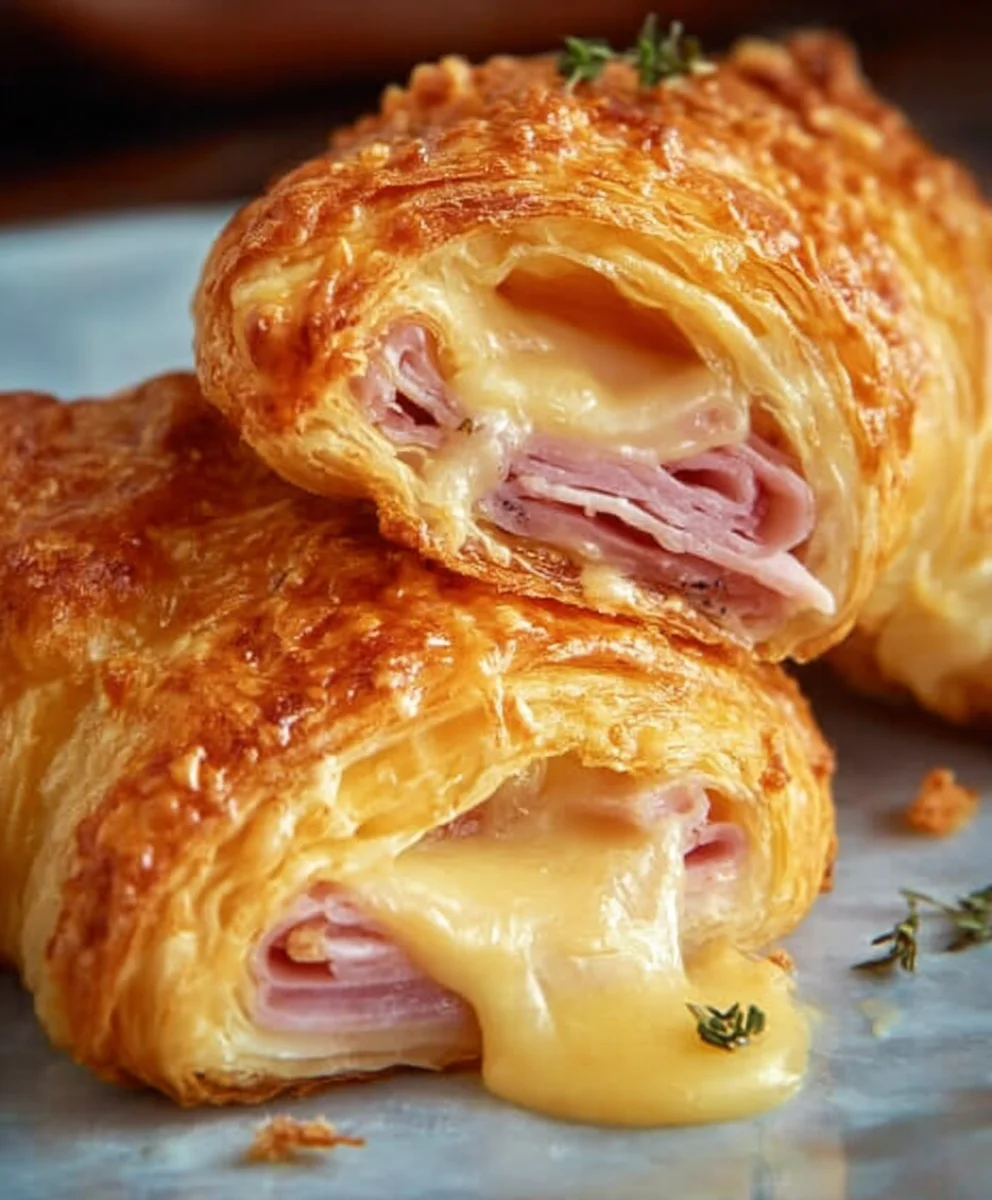 Baked Beef Beef Ham Cheese Croissants-Easy Recipe
