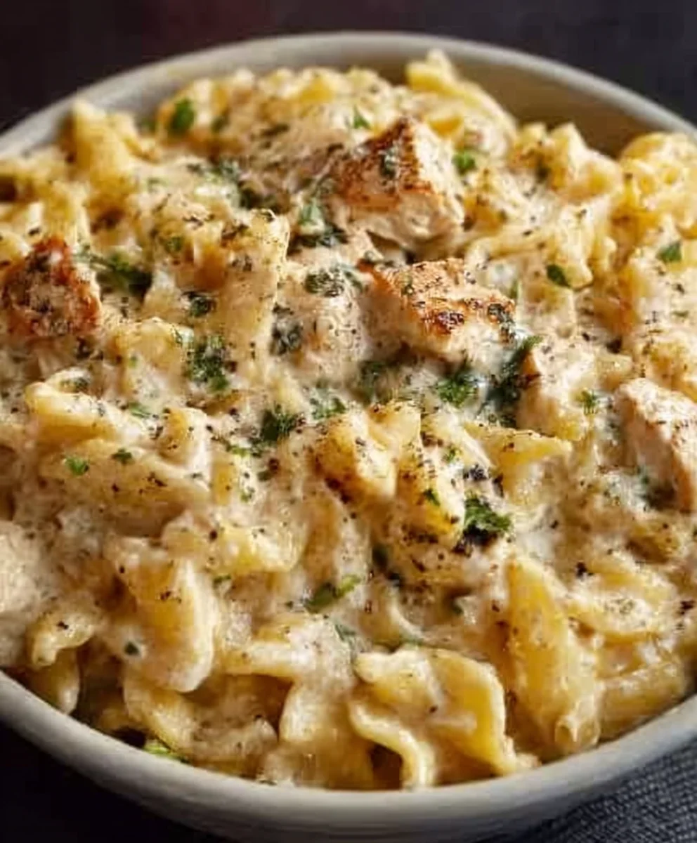 Easy Crockpot Garlic Parmesan Beef Pasta Recipe