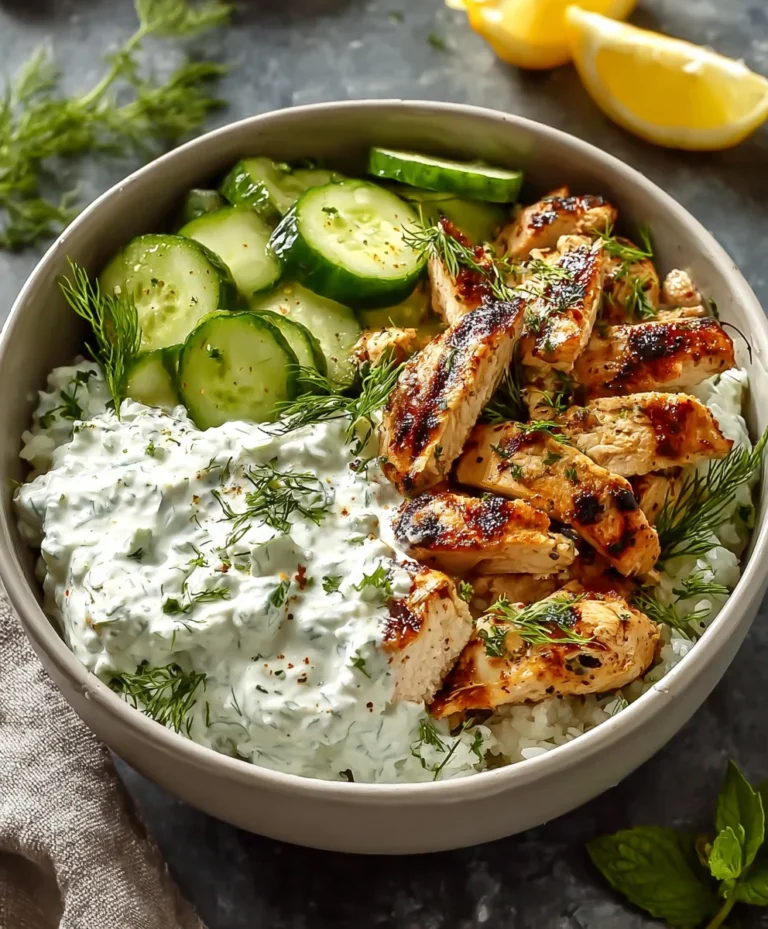 Easy Chicken Tzatziki Bowl Recipe- Fresh & Flavorful