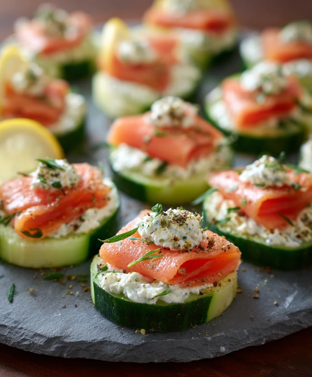 Cucumber Smoked Salmon Bites- Easy Appetizer
