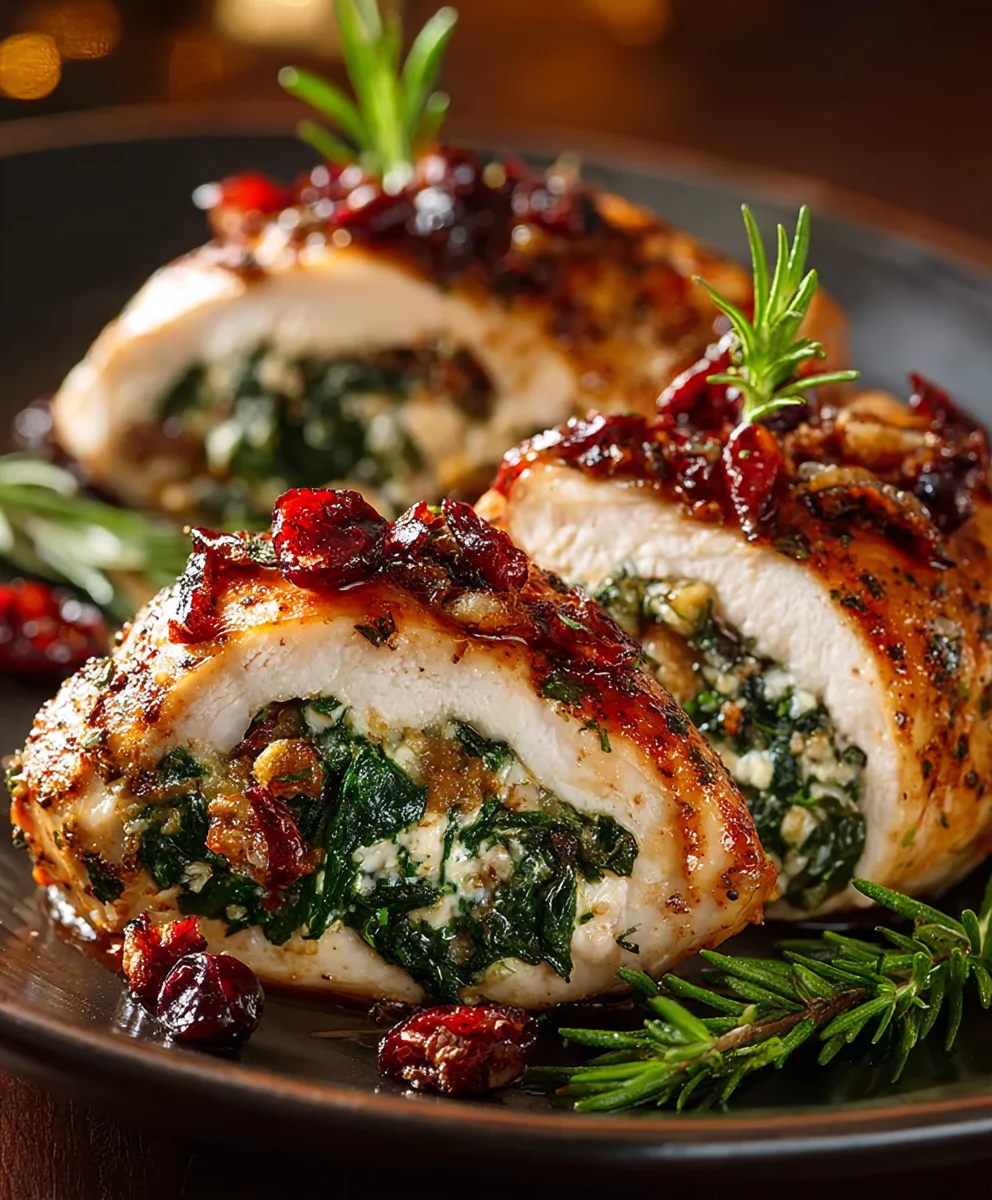 Spinach Cranberry Stuffed Chicken Breast Recipe