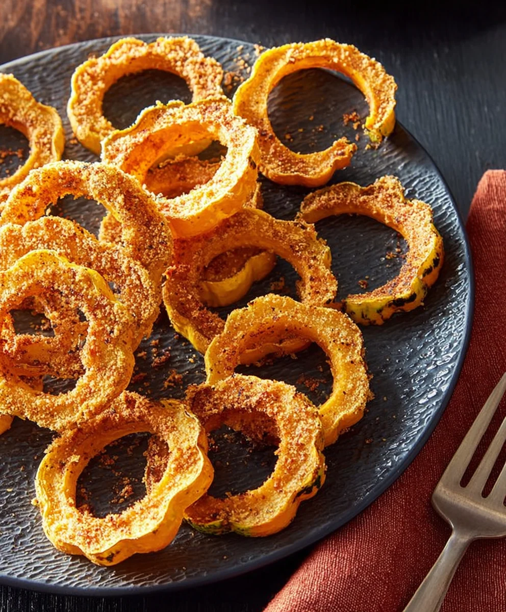 Crispy Delicata Squash Rings-Easy Baked Recipe