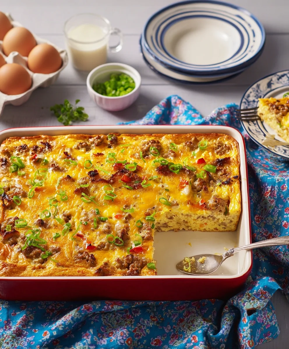 Easy Beef Sausage Breakfast Casserole Recipe